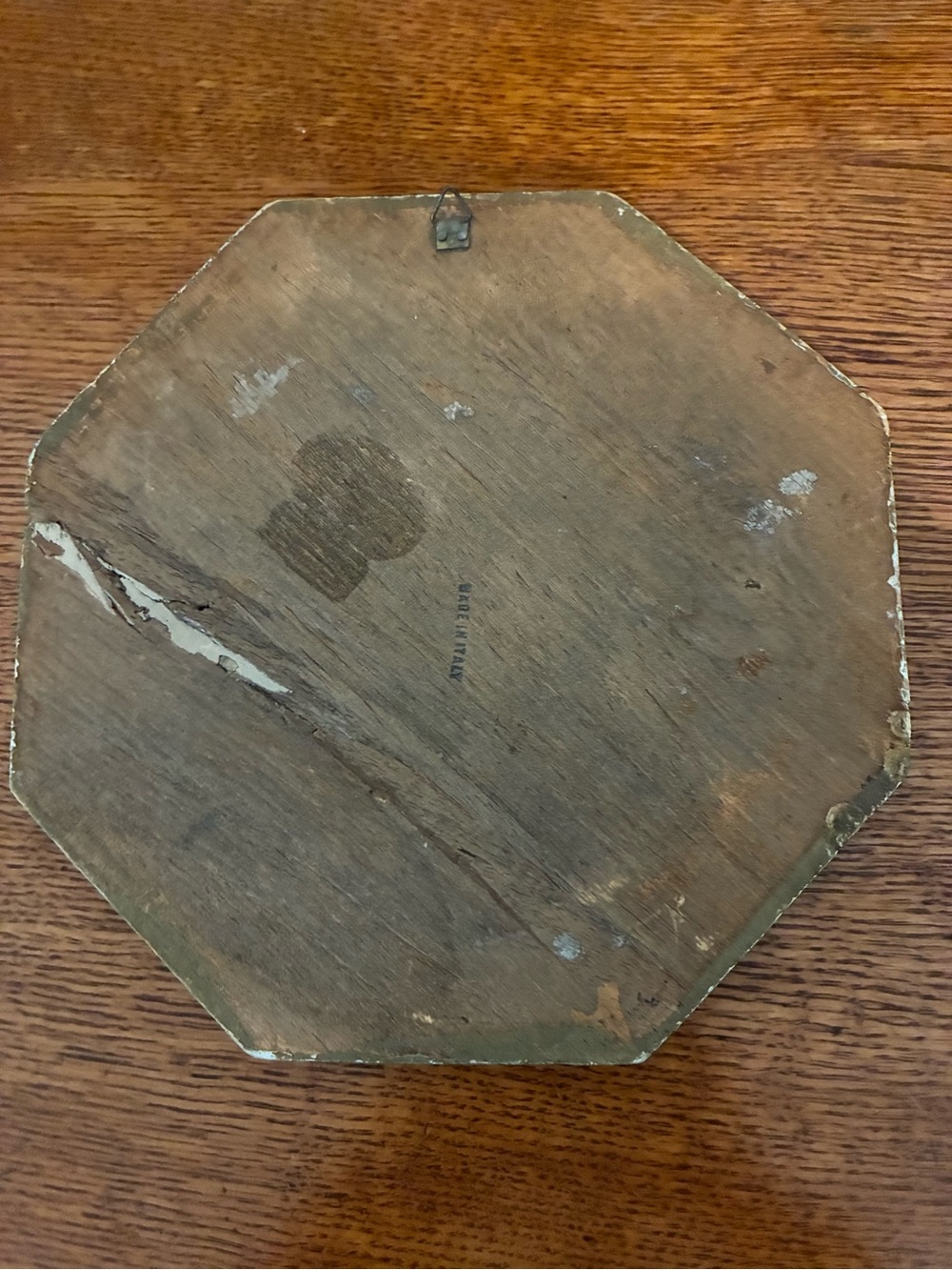 Vintage Italian Made Art Floral Basket Octagonal Wall Plaque Wall Art - Picture 4 of 5